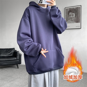 8XL-M连帽卫衣硬挺连帽卫衣男美式复古重磅帽衫加绒外套WY9105P68图片