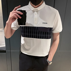 白色2023社会小伙修身绣花短袖polo衫男士短袖T恤PL802-P58控价78，男装Polo衫，电商A108