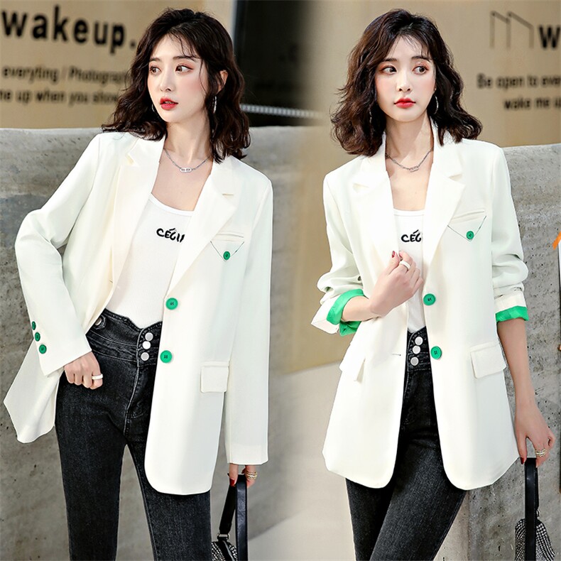 现货2022春季新款时尚韩系休闲小西服女短款西装外套，女装西装，盈茜