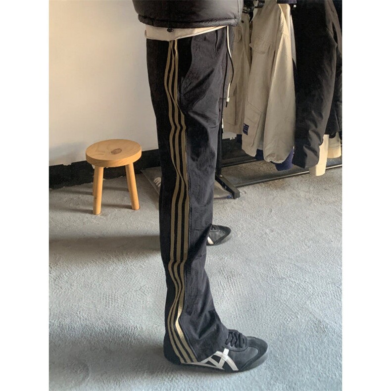 【有货】三条杠裤子男山系户外宽松直筒侧边条纹休闲裤BN02HH-P45,男装休闲裤,星座1007（原301D）