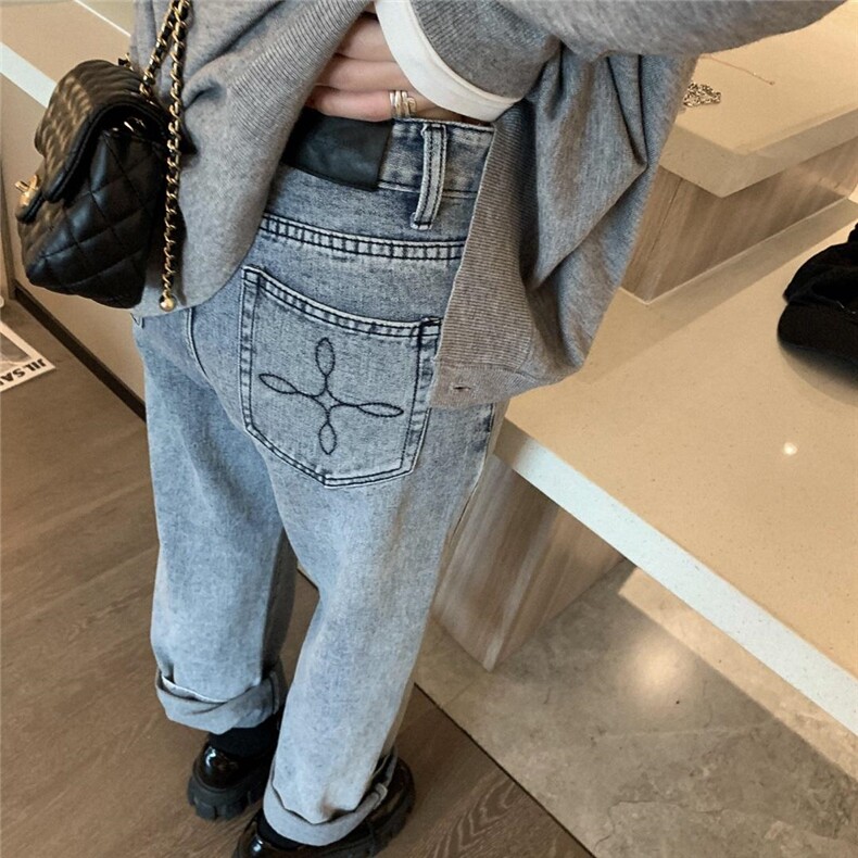 三色直筒牛仔裤，女装牛仔裤，XTZ style