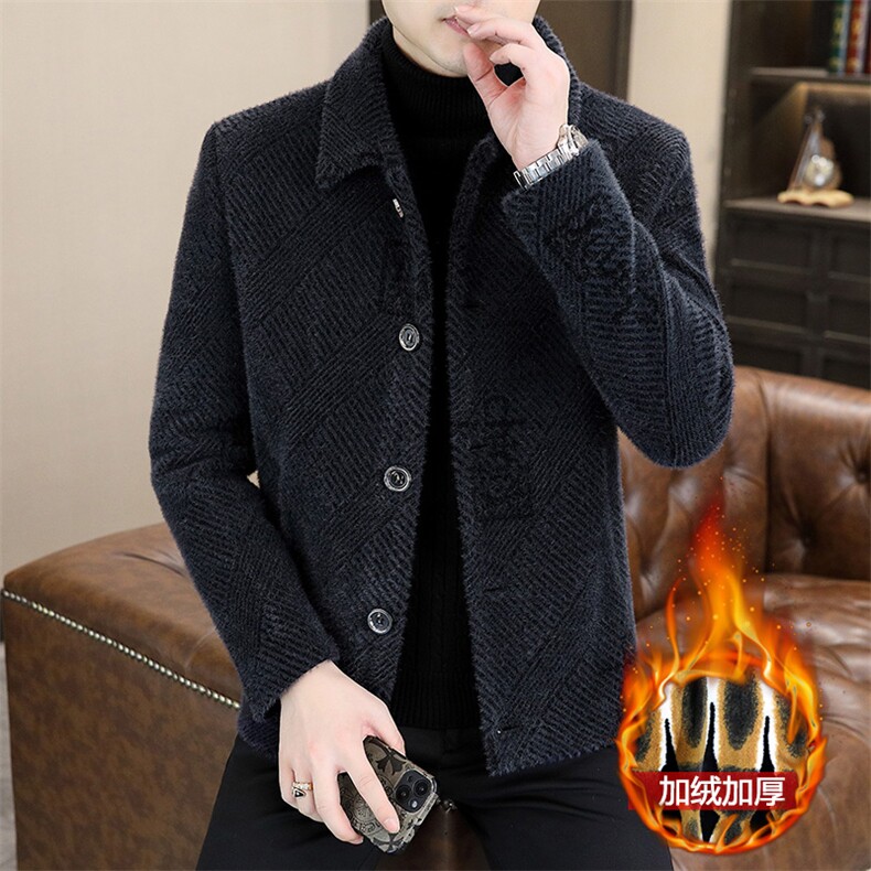 冬季新款男士翻领加棉加厚潮流时尚毛呢外套大衣D68P135控238,男装毛呢大衣,电商B226