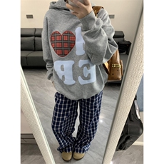 【有货】X814HH-特P50蓝色格子阔腿裤男女美式复古hiphop裤子宽松，男装休闲裤，星座1007（原301D）