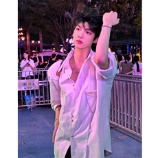 小众立体裁剪长袖衬衫男金属点缀百搭理发师C1167-P45，男装衬衫，星座910-5