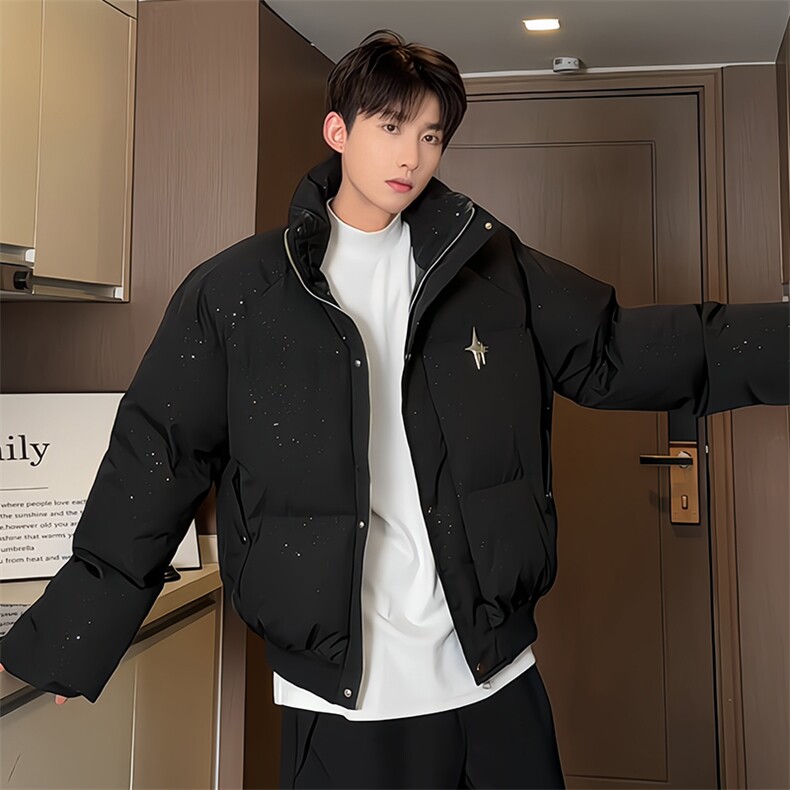 满天星潮牌夹克男2025春季新款高级痞帅cleanfit美式立领飞行外套,男装棉衣,电商B381-1