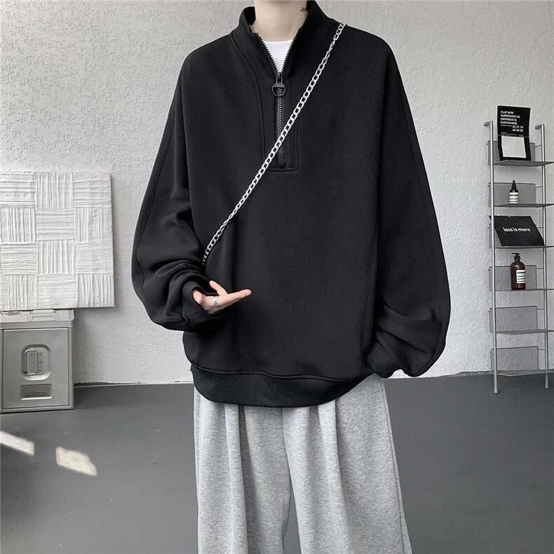 现货WY5532-P55特无差价控98M-5XL高品质解构拉链立领卫衣,男装卫衣,电商D232