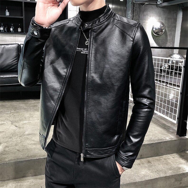 312A-5-X55-P120新款皮衣男韩版立领机车服青年水洗皮夹克N,男装夹克,星座312A-5