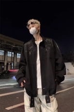 美式重磅机车棒球服外套男秋季新款设计感工装休闲宽松情侣短夹克，男装夹克，星座218-1（原230）