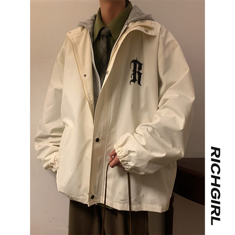 港风情侣装立领冲锋衣夹克男2025新款春秋季登山服外套JK6026-p78,男装夹克,星座207