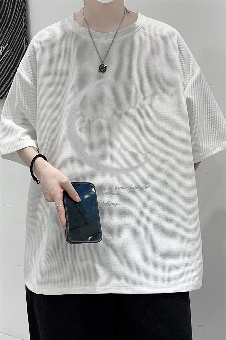 华夫格t恤男短袖男大码五分袖大皂风HT73349-P22,男装T恤,电商A040