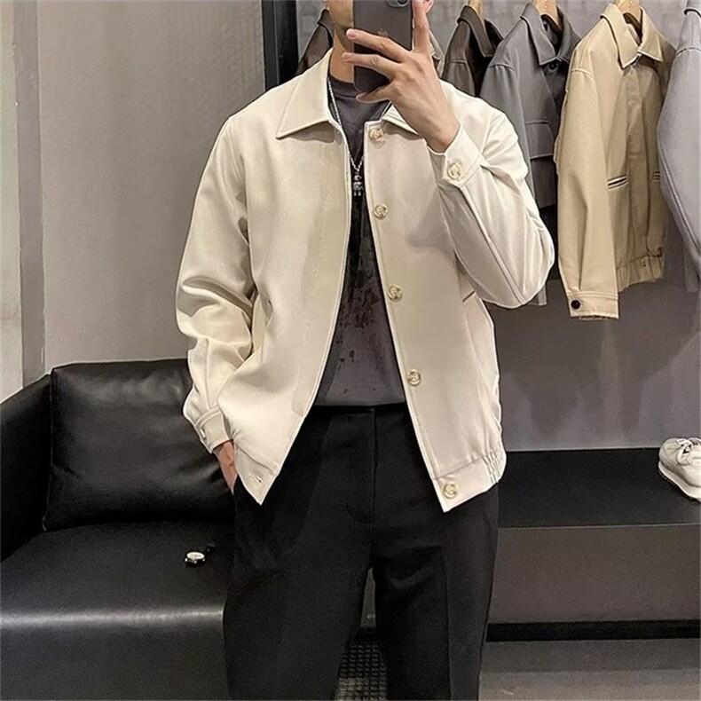W10381-P50网图现货美式复古宽松翻领行政夹克百搭外套,男装夹克,星座1608