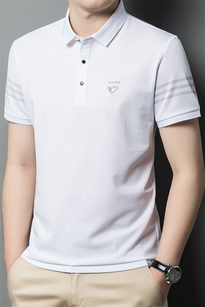 Y32598钱塘2020-2夏季新款男士时尚翻领短袖T恤宽松休闲上衣P47,男装T恤,钱塘207-2