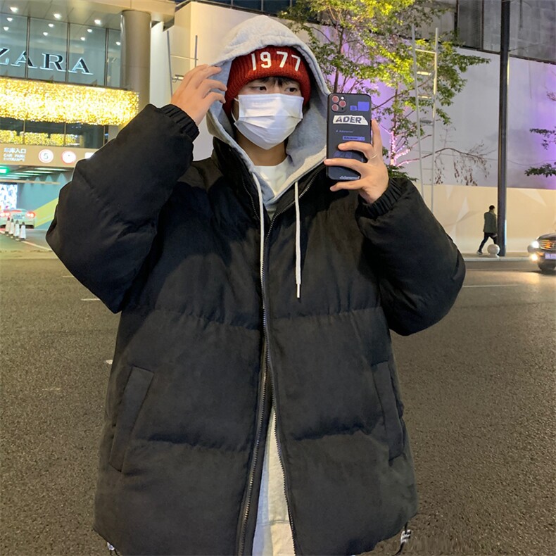 冬季新款男士立领棉衣鹿皮绒简约日系港风棉袄767p85,男装棉衣,星座1113