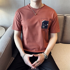 2024夏季新款时尚休闲宽松圆领短袖T恤男9501-p55，男装T恤，电商D303
