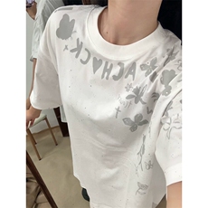 万针全刺绣工艺抖音得物高品质260克重磅纯棉双纱美式高街短袖T恤，男装T恤，电商A486