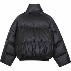 现货5W件冬季三防重磅硬挺boxy短款羽绒立领PU皮棉衣外套加厚棉服，男装棉衣，电商A486