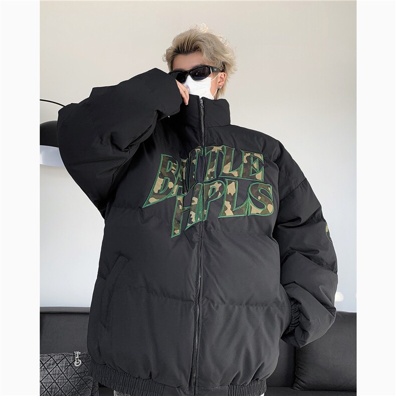 棉服男2024春季街头潮牌设计感时尚压褶潮流拼接棉衣外套M8056,男装棉衣,星座506