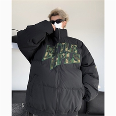 棉服男2024春季街头潮牌设计感时尚压褶潮流拼接棉衣外套M8056，男装棉衣，星座506