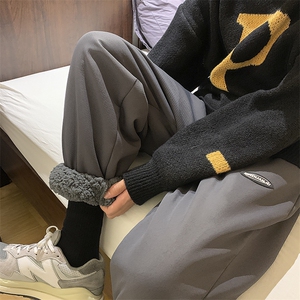 冬季羊羔毛防风束脚贴标休闲裤XZ604-KP47-P55控68