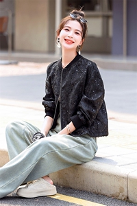 设计感新中式轻g风外套女2024春秋新款小个子刺绣短款棒球服夹克图片