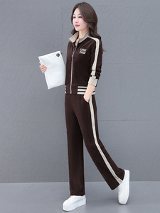 休闲运动服套装女春秋2024年新款洋气中年妈妈春季开衫卫衣两件套图片