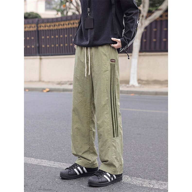 春款大量现货特P25速干三条杠休闲裤情侣直筒复古长裤DY5032,男装休闲裤,电商A178