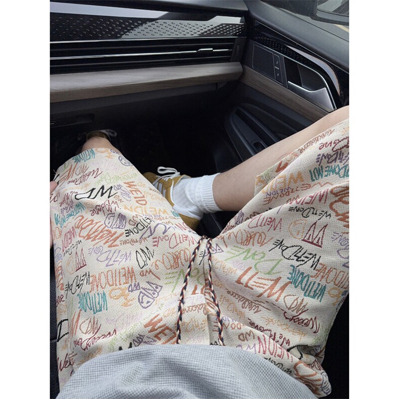 B221美式ins高街暗黑宽松民族风五分裤短裤LK25541-特P28控58，男装休闲裤，电商B221