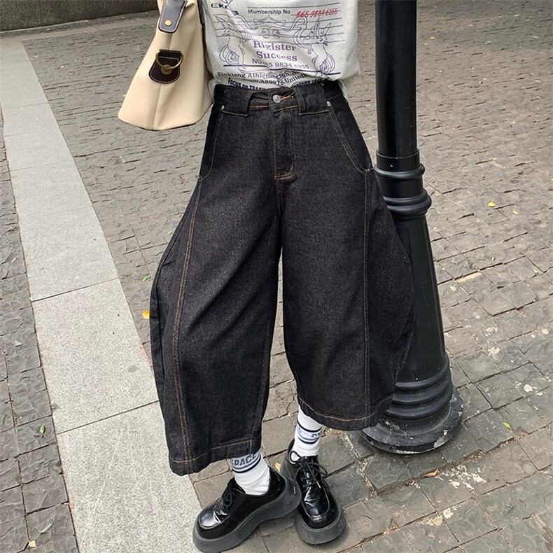 V168-P78夏季美式复古丹宁蓝刺绣牛仔裤宽松直筒百搭水洗七分裤,男装休闲裤,星座911-1