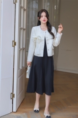 2025春装新款小香风提花蝴蝶结短款外套，女装短外套，2C091