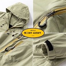 新款硬汉风户外夹克男连帽防水冲锋衣外套DSA157B-J2512-特P80，男装夹克，电商A157B