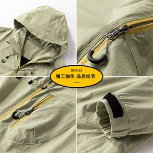 新款硬汉风户外夹克男连帽防水冲锋衣外套DSA157B-J2512-特P80图片