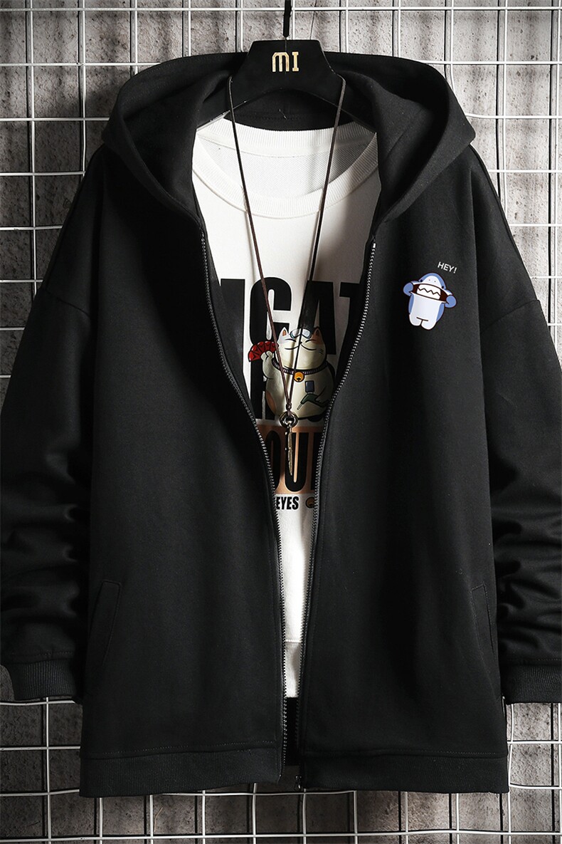 KS21167-P38加绒款-P43连帽开衫卫衣男运动外套大码班服网格,男装卫衣,电商A040A