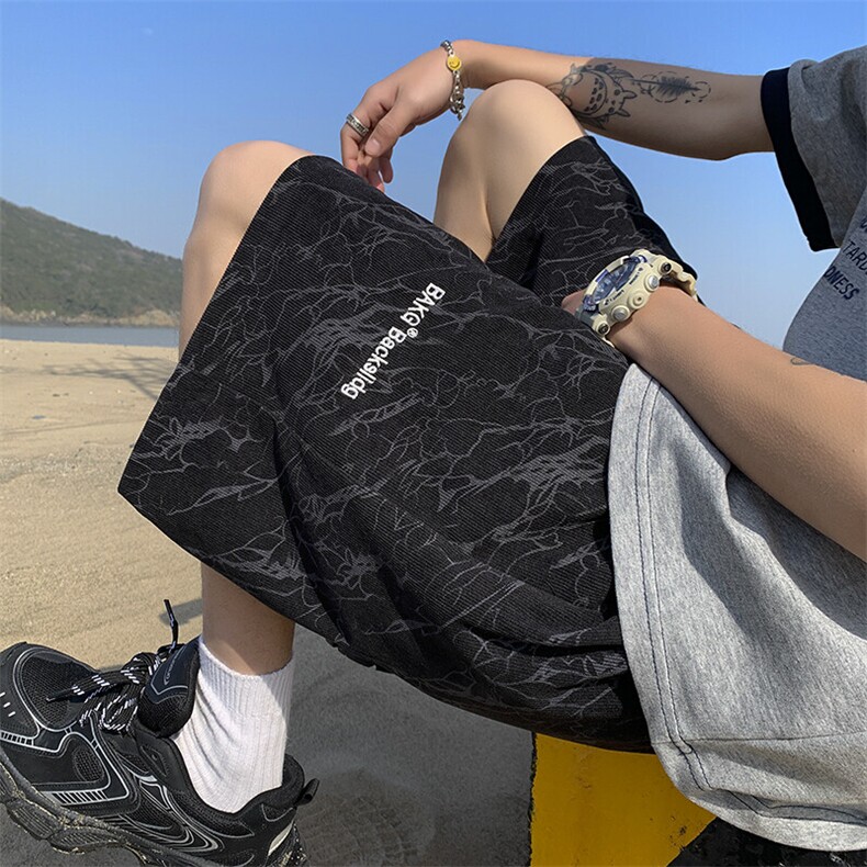 2025夏季新款灯芯绒字母绣花短裤大码M~4XLXZ604-DK502-P35控48,男装牛仔裤,星座604
