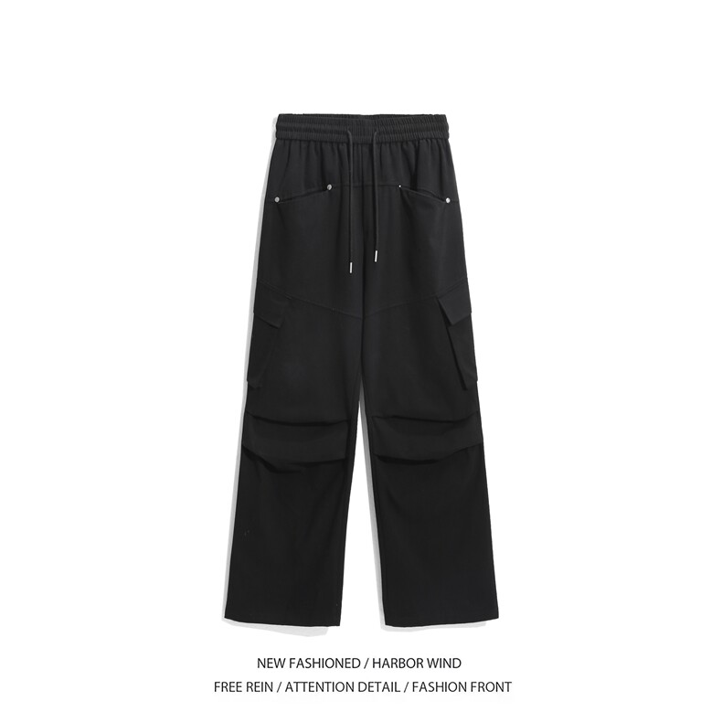 抖音品质美式高街cleanfit褶皱宽松工装裤B315-K24270-特p40控78,男装工装外套,电商B315