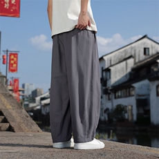 风春夏款亚麻长裤子男女休闲裤宽松哈伦裤K600-P65高品质！，男装休闲裤，星座313B-4（原星座309A-1）