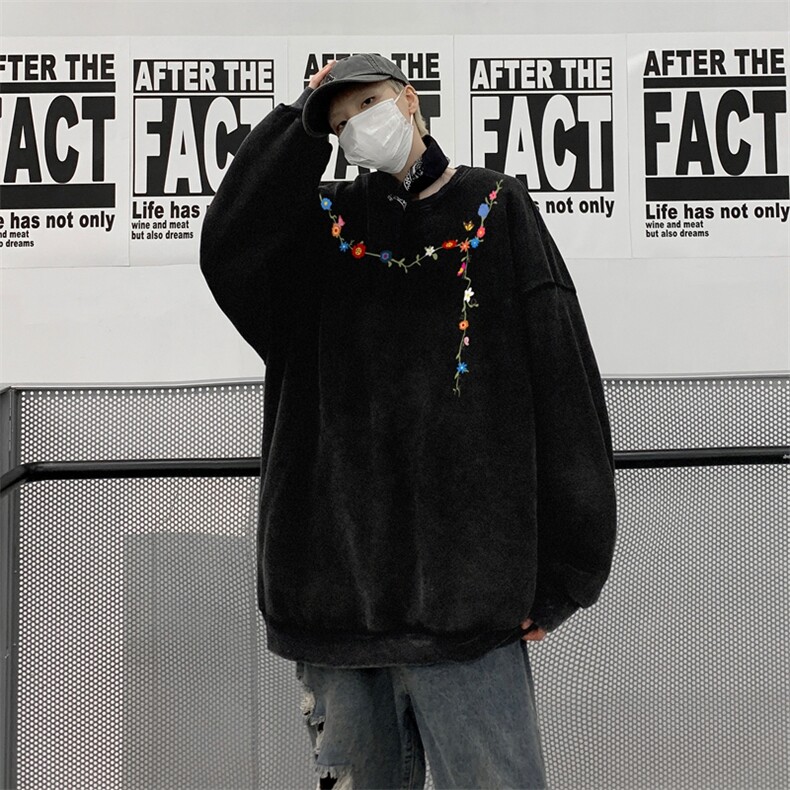 重磅腊肠狗水洗纯棉长袖T恤男秋季潮牌设计感宽松情侣内搭打底衫,男装卫衣,星座517A