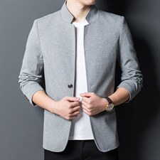 2023春季立领西服男装商务休闲中青年男士纯色外套西装单件潮，男装西服，电商B212（原钱塘6029）
