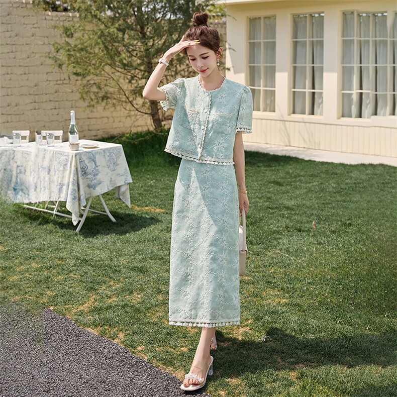 2025夏季新品！洋气甜美花边流苏两件套,女装套装/套裙,自然秀