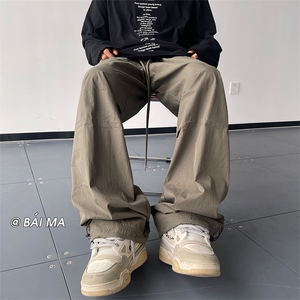 3美式复古垂感休闲宽松机能裤伞兵裤工装裤男女XZ211-1-K2347-65图片