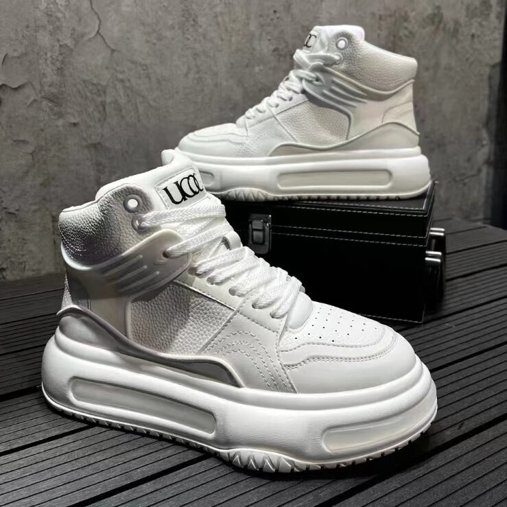 秋冬新款时尚百搭厚底增高板鞋潮男高帮鞋男，男鞋靴子，星座1407-6