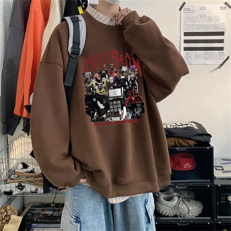 特P25控48秋冬新款男士圆领卫衣宽松休闲日常百搭上衣WQ2433,男装卫衣,电商B370