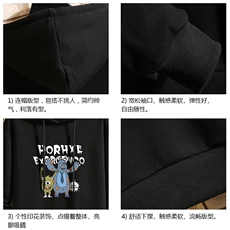 WY2048-P35加绒款-P40纯棉连帽卫衣男大码运动帽衫宽松薄砖墙，男装卫衣，电商A040A