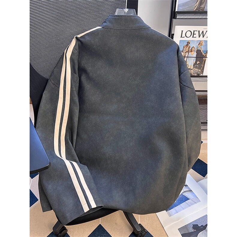 JK8547-P73美式机车风复古做旧皮衣外套男女水洗宽松高级感,男装皮衣,电商B323A