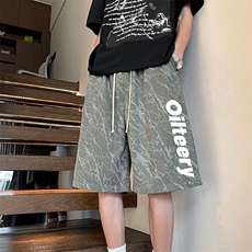 短裤男夏季新款港风冰丝宽松灯芯绒扎染五分裤DK3067-P28，男装牛仔裤，星座214-3