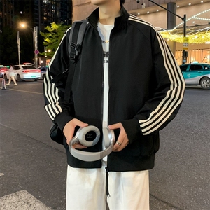 美式反光条拼接立领夹克户外休闲男女秋冬运动休闲外套HH1050 P68图片