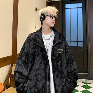 春季灯芯绒港风帅气刺绣夹克外套情侣男女JK60-P65图片