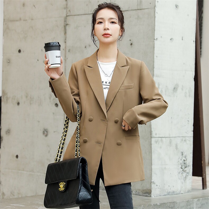 小众设计感西装外套女春秋天高级感休闲气质女神范西服潮牌双排扣,女装西装,韩蔻秀