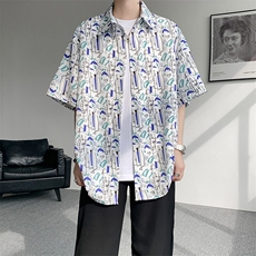 8XL-M花衬衫男短袖夏季薄款冰丝半袖宽松大码休闲外套DC28008P38，男装T恤，电商B312