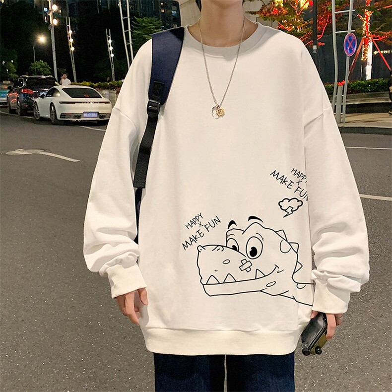 S6136-P28加绒款-P33秋季圆领卫衣男大码韩版宽松长袖外套,男装卫衣,电商A040