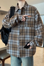 春秋季衬衫新款宽松休闲男女同款衬衣XZ102B-1-CS2565P45，男装衬衫，星座102B-1